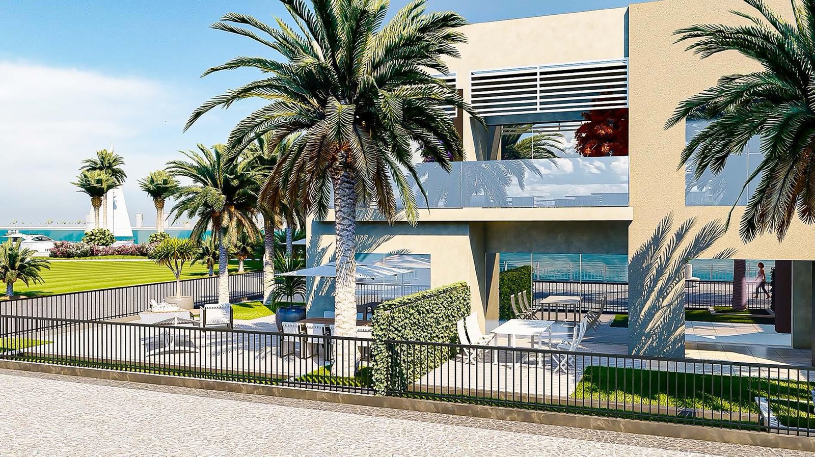 Community amenities and green spaces at Yas Bay Residences Yas Island Abu Dhabi supporting active lifestyle, family living, and premium investment value.